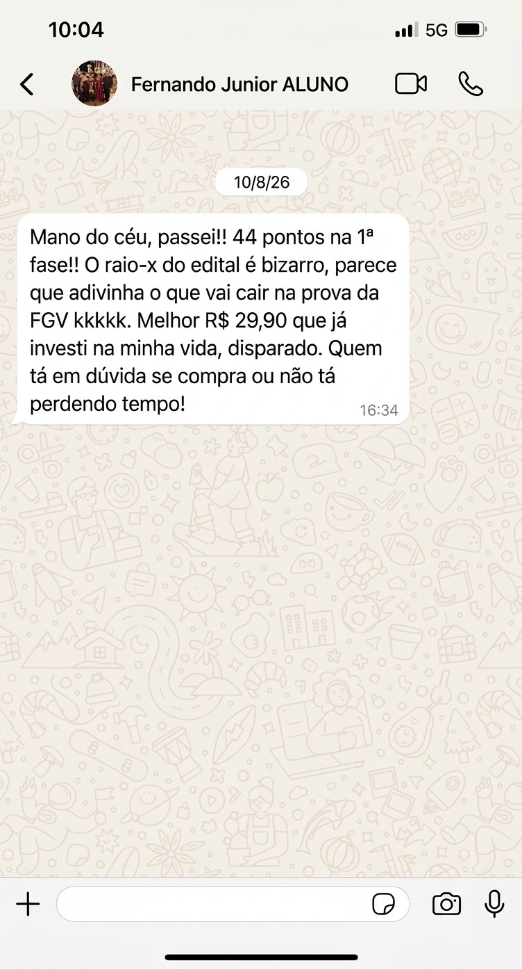 Mensagem de feedback enviada por Fernando Junior