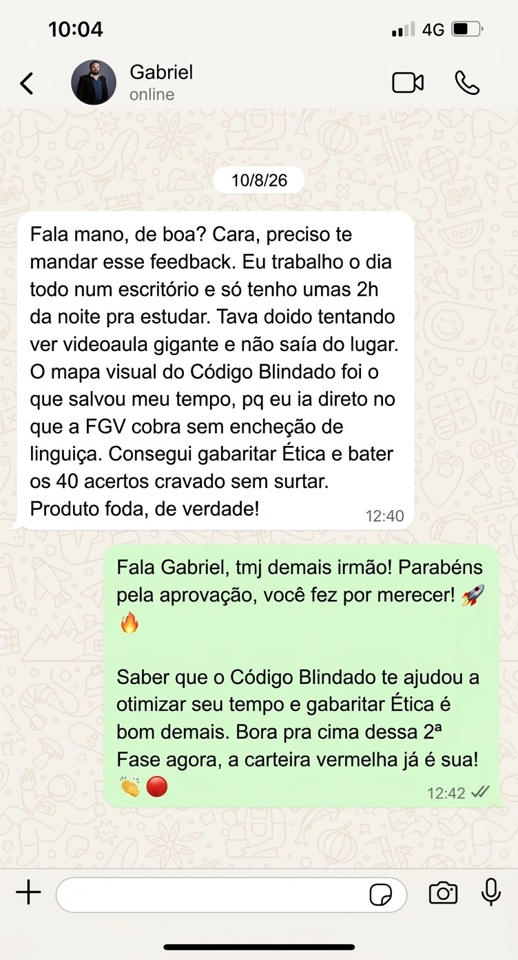 Mensagem de feedback enviada por Gabriel